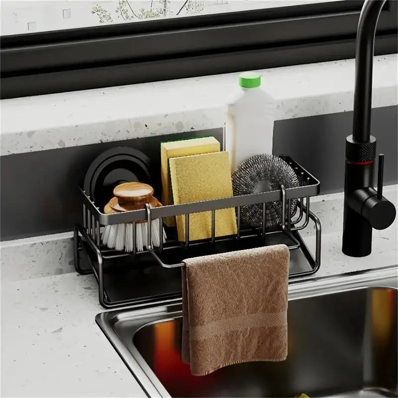 Kitchen Sink Organizer Caddy, 1 Count Space-Saving Rack for Sponges, Soap, Brushes and Cloths, Cleaning Tool Storage for Home and Dining Room #GLOBAL PICKS