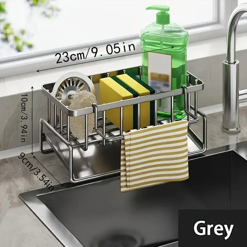 Kitchen Sink Organizer Caddy, 1 Count Space-Saving Rack for Sponges, Soap, Brushes and Cloths, Cleaning Tool Storage for Home and Dining Room #GLOBAL PICKS