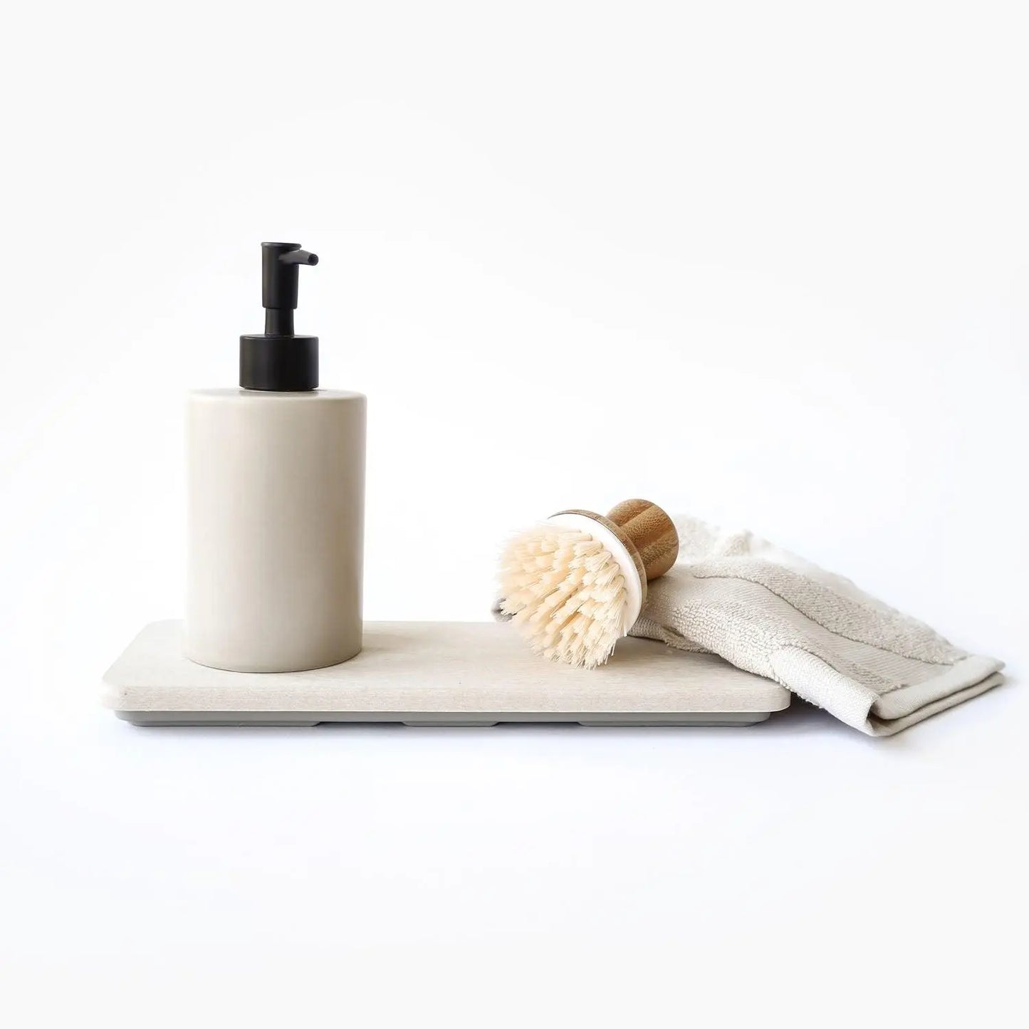 Dorai Home Stone Sink Caddy - Chic Quick-Drying Diomat® Bathroom Organizer for Soaps Bottles & Brushes - Modern Sink Caddy with Instant Drying Technology