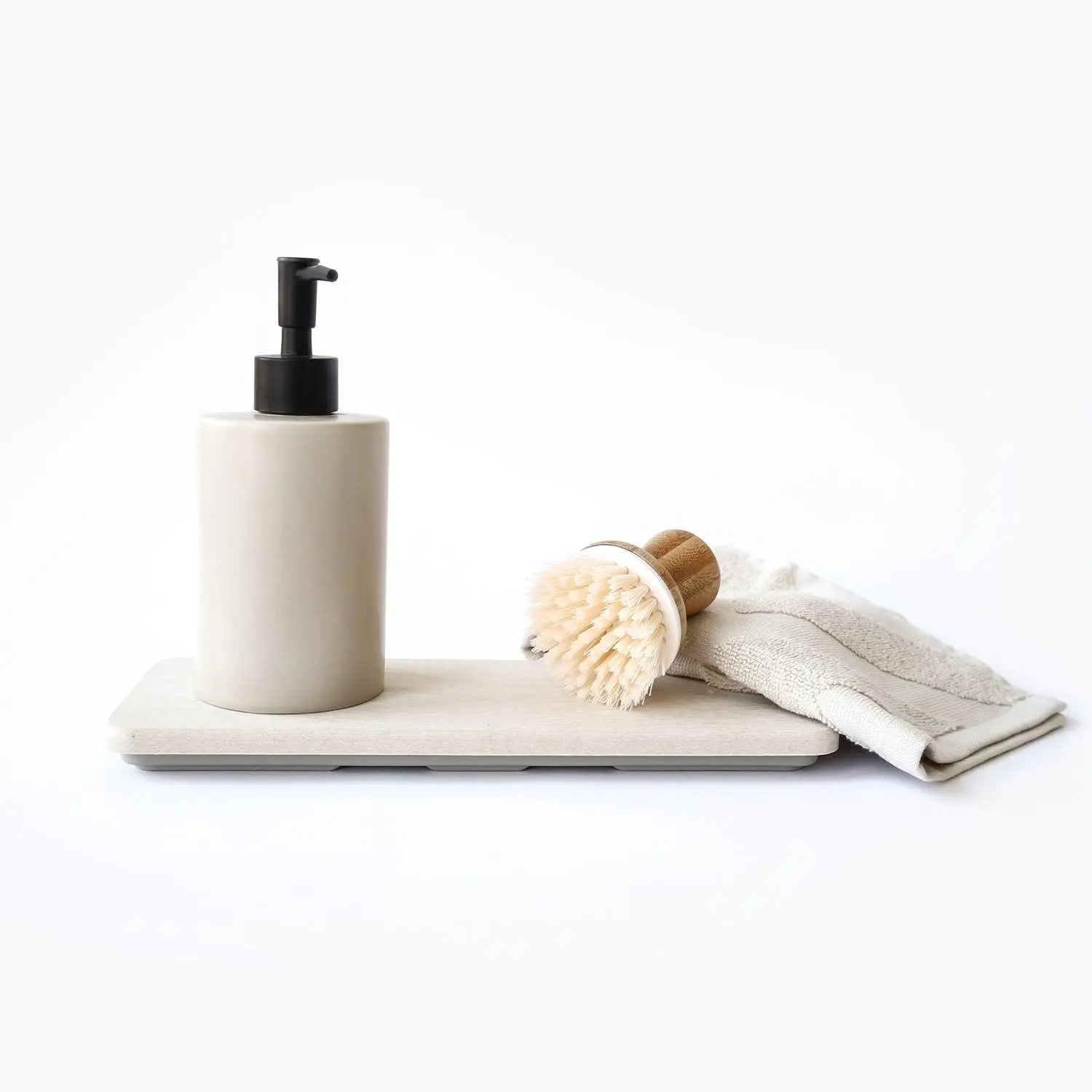 Dorai Home Stone Sink Caddy - Chic Quick-Drying Diomat® Bathroom Organizer for Soaps Bottles & Brushes - Modern Sink Caddy with Instant Drying Technology