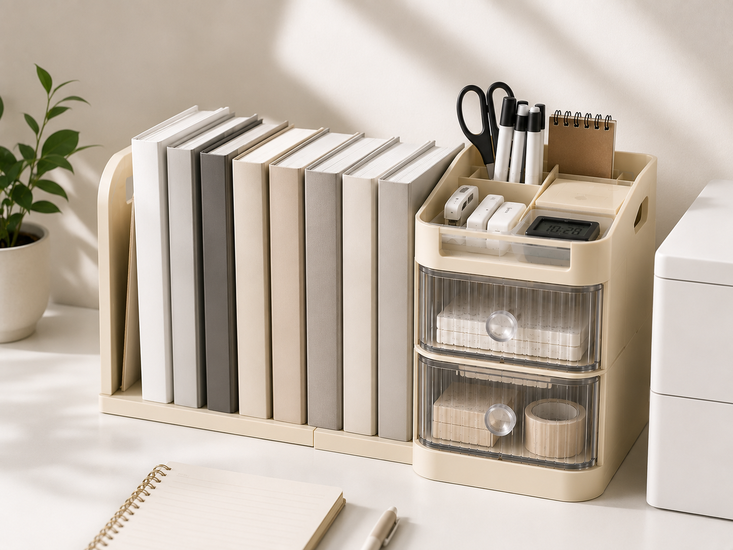 Organizador de Escritorio Ajustable con Cajones