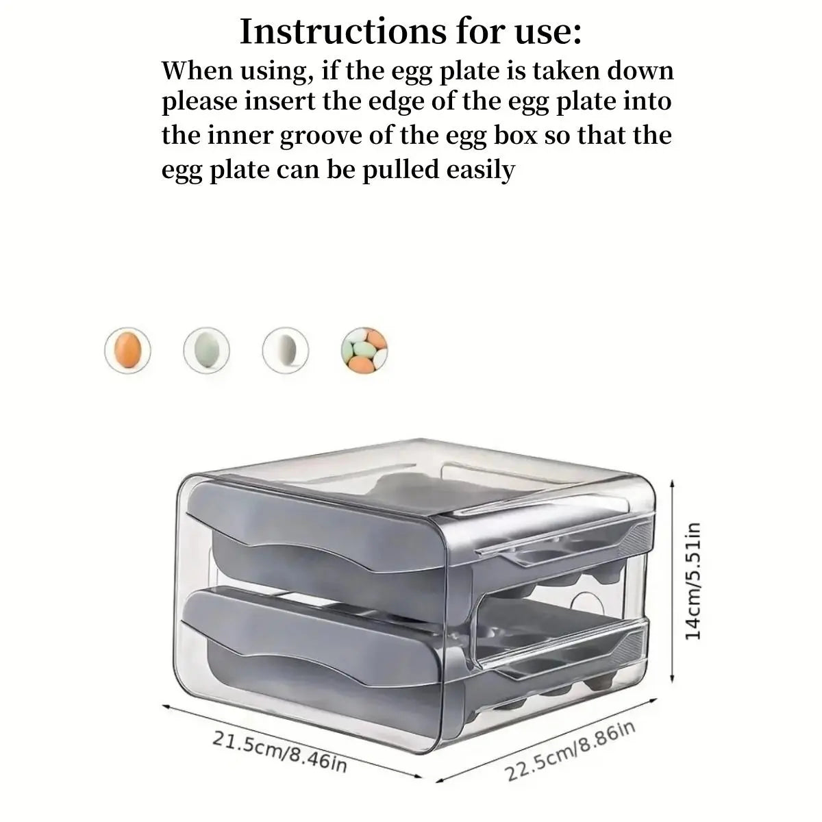 Multifunctional Transparent Refrigerator Egg Box, 1 Count Summer 2-Layers Stackable Fridge Egg Holder, Kitchen Accessories 32-Grids Plastic Egg Organizer Tray, Home Organizer